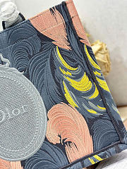 Kitlife Dior Dioriviera Medium Dior Book Tote with Strap Multicolor Dior Byzance Feathers Embroidery Gray 36x27.5x16.5cm  - 2