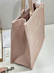 Kitlife Dior Medium Book Tote with Strap Pink No Dior No Dietrich Embroidery 36x27.5x16.5cm - 6