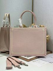 Kitlife Dior Medium Book Tote with Strap Pink No Dior No Dietrich Embroidery 36x27.5x16.5cm - 4