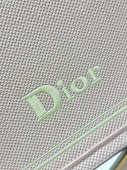 Kitlife Dior Medium Book Tote with Strap Pink No Dior No Dietrich Embroidery 36x27.5x16.5cm - 3
