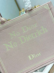 Kitlife Dior Medium Book Tote with Strap Pink No Dior No Dietrich Embroidery 36x27.5x16.5cm - 2