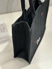 Kitlife Dior Medium Dior Book Tote with Strap Black Cannage Raffia-Effect Embroidery 36 x 27.5 x 16.5 cm  - 6