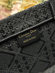 Kitlife Dior Medium Dior Book Tote with Strap Black Cannage Raffia-Effect Embroidery 36 x 27.5 x 16.5 cm  - 3