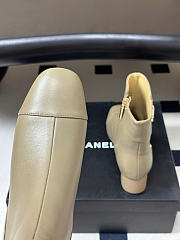 Kitlife Chanel 26B Double-C Metal Logo Ankle Boots Beige - 5