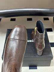 Kitlife Chanel 26B Double-C Metal Logo Ankle Boots Dark Brown - 4