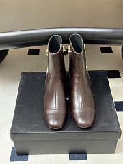 Kitlife Chanel 26B Double-C Metal Logo Ankle Boots Dark Brown - 3