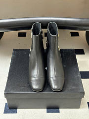 Kitlife Chanel 26B Double-C Metal Logo Ankle Boots Black - 6
