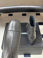 Kitlife Chanel 26B Double-C Metal Logo Ankle Boots Black - 2