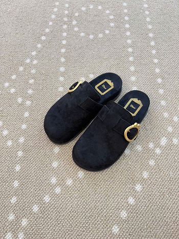 Kitlife Dior Médaillon Buckle Mule Black Suede