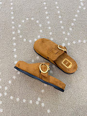 Kitlife Dior Médaillon Buckle Mule Brown Suede  - 3