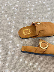 Kitlife Dior Médaillon Buckle Mule Brown Suede  - 5