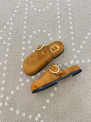 Kitlife Dior Médaillon Buckle Mule Brown Suede  - 4
