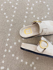 Kitlife Dior Médaillon Buckle Mule White Suede  - 5