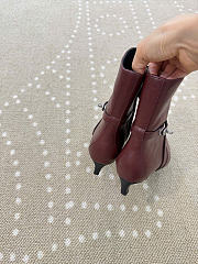 Kitlife Hermes Nice Ankle Boot In Burgundy Nappa Leather  - 3