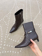 Kitlife Hermes Nice Ankle Boot In Dark Brown Nappa Leather - 1