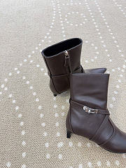 Kitlife Hermes Nice Ankle Boot In Dark Brown Nappa Leather - 4