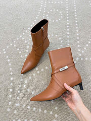 Kitlife Hermes Nice Ankle Boot In Brown Nappa Leather  - 1