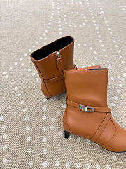 Kitlife Hermes Nice Ankle Boot In Brown Nappa Leather  - 5