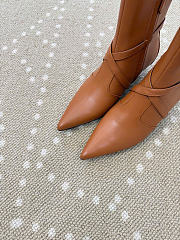 Kitlife Hermes Nice Ankle Boot In Brown Nappa Leather  - 3