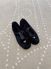 Kitlife Prada Shearling Ballerinas Shoes Black - 1