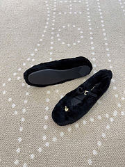 Kitlife Prada Shearling Ballerinas Shoes Black - 5