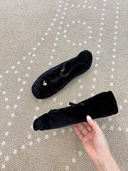 Kitlife Prada Shearling Ballerinas Shoes Black - 3