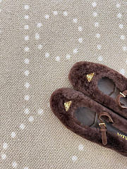 Kitlife Prada Shearling Ballerinas Shoes Dark Brown - 6