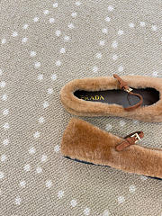 Kitlife Prada Shearling Ballerinas Shoes Brown  - 6