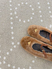 Kitlife Prada Shearling Ballerinas Shoes Brown  - 5