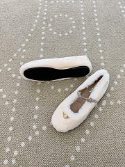Kitlife Prada Shearling Ballerinas Shoes White - 5