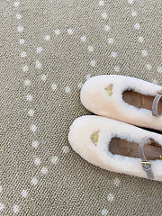 Kitlife Prada Shearling Ballerinas Shoes White - 3