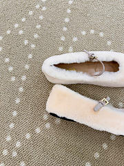 Kitlife Prada Shearling Ballerinas Shoes White - 4