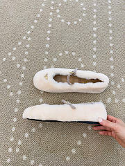 Kitlife Prada Shearling Ballerinas Shoes White - 2