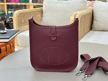 Kitlife Hermes Evelyne 23 Poche Bag Burgundy 23x24x6cm