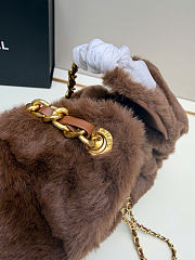 Kitlife Chanel 25C Drawstring Mini Handbag Brown Sheepskin AS5631 20x22x12.5cm - 3