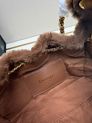Kitlife Chanel 25C Drawstring Mini Handbag Brown Sheepskin AS5631 20x22x12.5cm - 2
