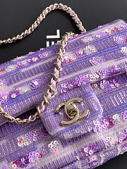 Kitlife Chanel 25S CF Purple Sequin Bag AS4561 14x21x8cm - 2