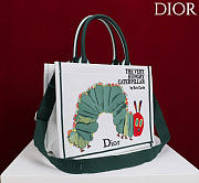 Kitlife Dior Medium Book Tote with Strap Multicolor Book Cover Embroidery 36x27.5x16.5cm - 3
