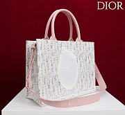 Kitlife Dior Medium Book Tote with Strap Multicolor Dior Oblique Pastel Embroidery 36x27.5x16.5cm - 5