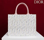Kitlife Dior Medium Book Tote with Strap Multicolor Dior Oblique Pastel Embroidery 36x27.5x16.5cm - 3