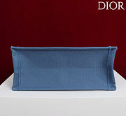 Kitlife Dior Medium Book Tote with Strap Blue Painted Ribbon Embroidery 36x27.5x16.5cm  - 5