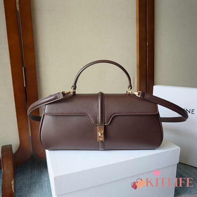 Kitlife Celine Le 16 Side-to-side Bag in Dark Brown Calfskin 28x13x9cm  - 1