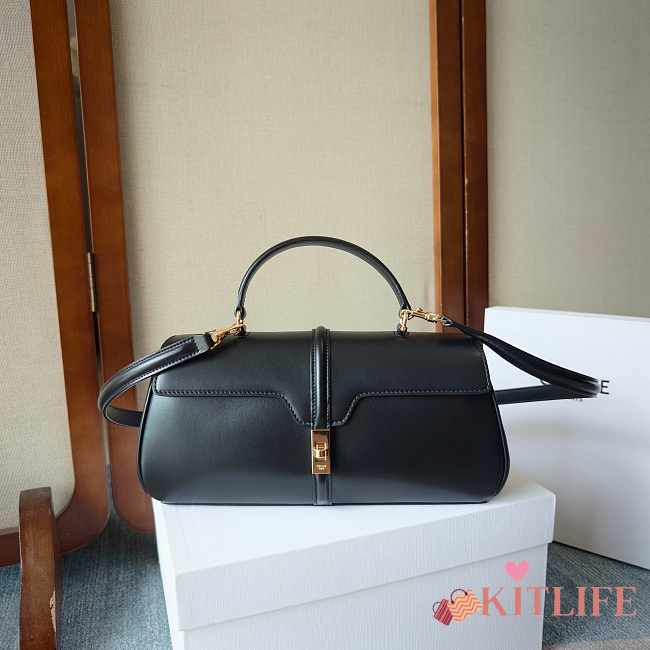 Kitlife Celine Le 16 Side-to-side Bag in Black Calfskin 28x13x9cm  - 1