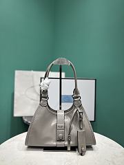 Kitlife Prada Small Leather Tote Bag Gray 26x18x12cm - 1