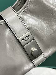 Kitlife Prada Small Leather Tote Bag Gray 26x18x12cm - 5