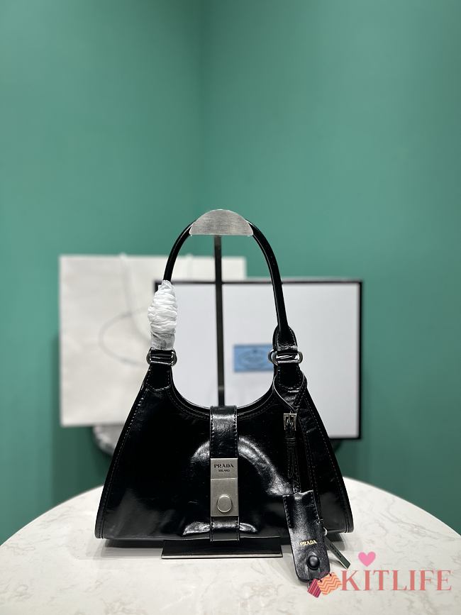 Kitlife Prada Small Leather Tote Bag Black 26x18x12cm - 1