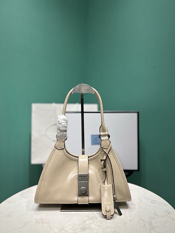Kitlife Prada Small Leather Tote Bag Beige 26x18x12cm 