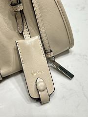 Kitlife Prada Small Leather Tote Bag Beige 26x18x12cm  - 4