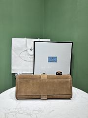 Kitlife Prada Small Leather Tote Bag Beige Suede 26x18x12cm  - 2