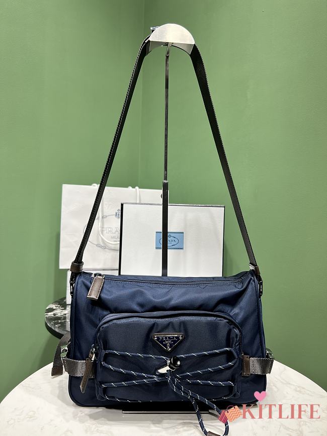 Kitlife Prada Speedrock Re-Nylon Shoulder Bag In Dark Blue 28x17.5x10cm - 1